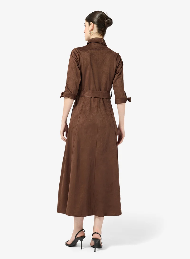 ستايل تشيت فستان دافني من جلد الغزال